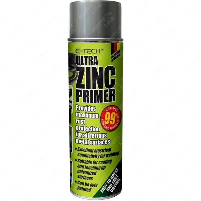 E-Tech ULTRA Zinc Primer Paint Spray Metal Welding Galve Rust Prevent 500ml