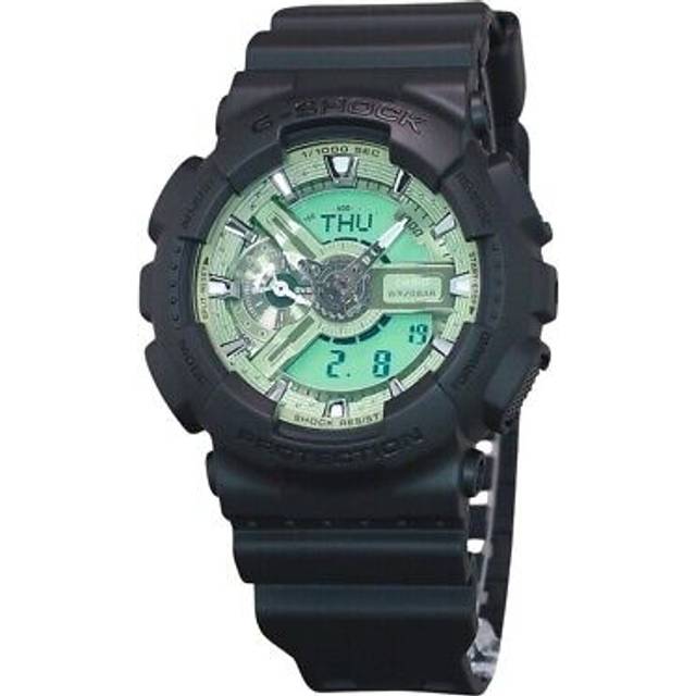 Casio G-Shock Analog Digital Resin Strap Mint Green Dial Quartz GA-110CD-1A3 200M Men&#39;s Watch