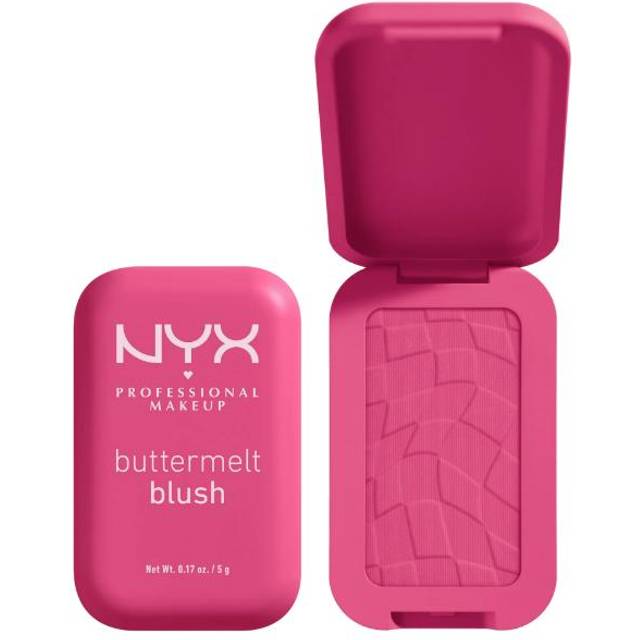 NYX Professional Makeup Buttermelt Blush, krämig konsistens med sheasmör, mandelsmör och mangosmör, lätt att blanda för en fräsch look, färg: Butta with Time