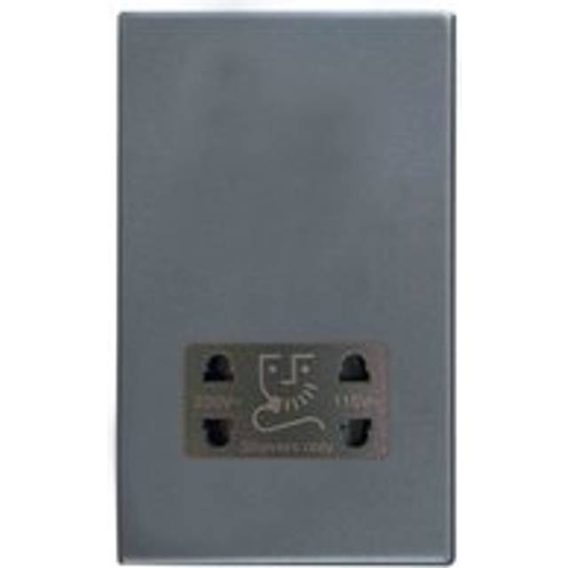 Hamilton Hartland G2 115/230V Screwless Dual Voltage Shaver Socket - Anthracite Grey/Grey Inserts  - 7G2ASHSQG
