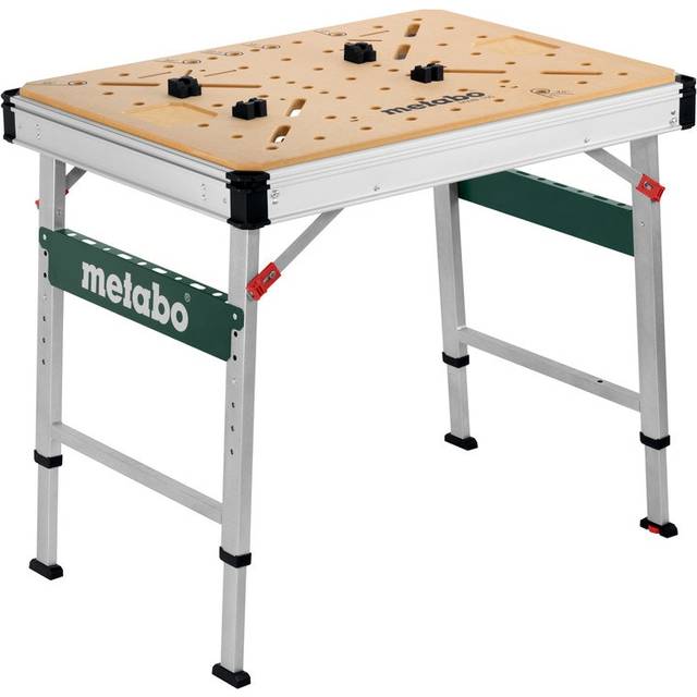 Metabo Multifunktionsbord MWB 100, mobil arbetsbänk, arbetsbord, arbetsbänk med höjdjusterbara ben 626991000