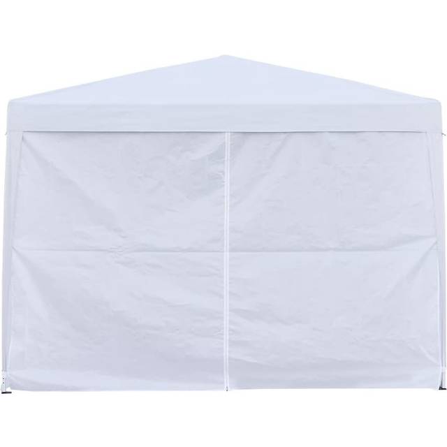 3M x 3M Garden Pop Up Gazebo Height Adjustable Marquee Party Tent Wedding Canopy with Carrying Bag - White - One Size