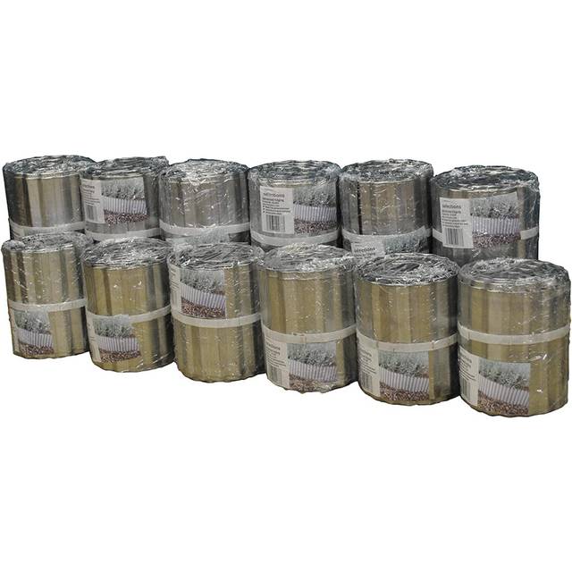 Set of 12 Galvanised Steel Lawn Edging Rolls (16.5cm x 5m)