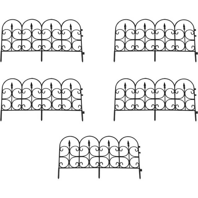Hampton Black Plastic Lawn Edging (59cm x 32cm) - 5 Panels