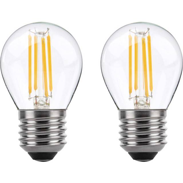 (2 Pack) LED Filament Light Bulb G45 Golf Ball E27 Screw 5.9w equiv brightness 80w Warm White Mini Globe 2700K Chandelier Energy Saving