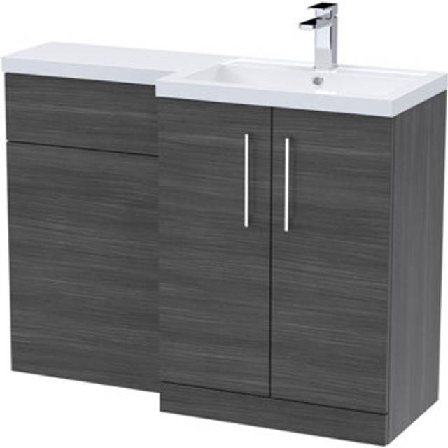 Furniture Combination Vanity Basin and WC Unit Right Hand - 1100mm x 390mm - Anthracite