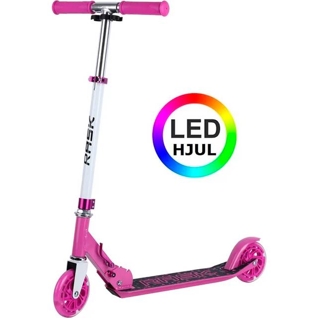 RASK 120 mm Pink løbehjul - Med LED-lys i hjulene - HURTIG LEVERING - Til børn fra 4 år