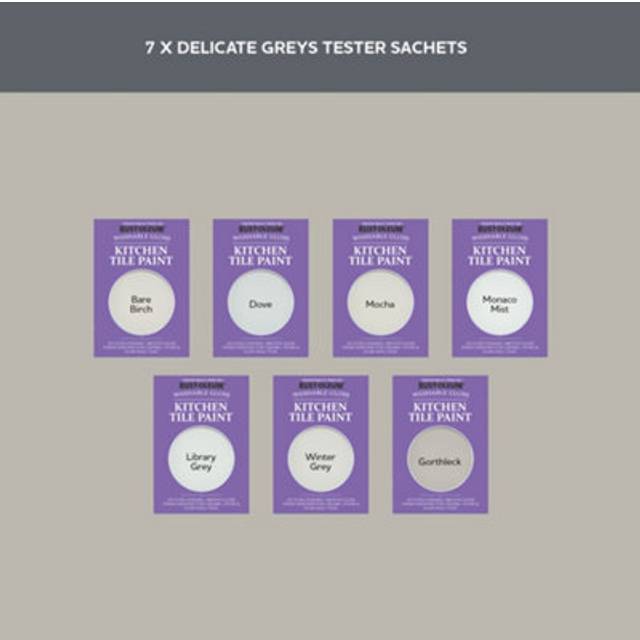 Rust-Oleum Kitchen Tile Paint Samples - Delicate Greys Tester Box -