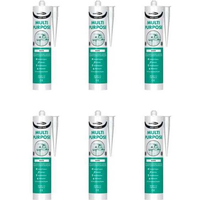 Bond It Multi-Mate GP Multi Purpose Silicone Sealant EU3 White   BDMWH (Pack of 6)