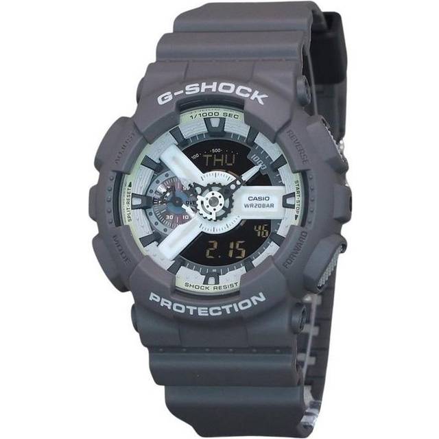 Casio G-Shock Hidden Glow Series Analog Digital Resin Strap Grey Dial Quartz GA-110HD-8A 200M Men&#39;s Watch