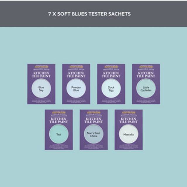 Rust-Oleum Kitchen Tile Paint Samples - Soft Blues Tester Box -