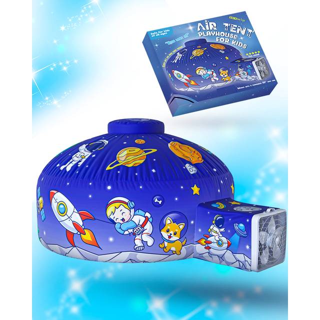 Skywin Inflatable Tent for Kids (Space)  Inflatable Air Tent for Kids Sets Up and Stores Away in Seconds  Improved Blow up Fort (Fan NOT Included)