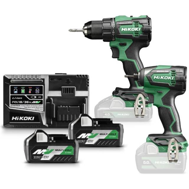 HiKOKI KC18DE (DS18DE/WH18DE) Verktygspaket 18V (2x5,0Ah)