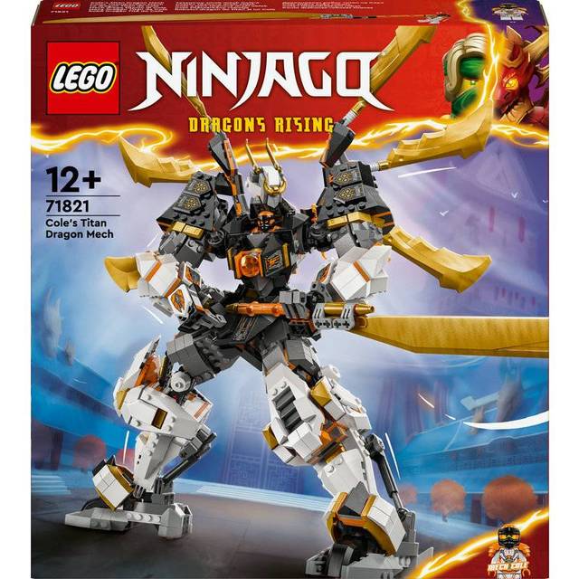 LEGO NINJAGO Coles titandrakrobot Äventyrsleksak för pojkar och flickor, Byggsats med 1 ninja minifigur, Födelsedagspresent för pojkar och flickor från 12 år 71821