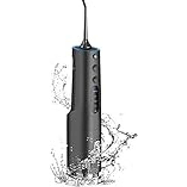 GeRRiT Water Flosser Cordless Teeth Cleaner Dental Oral Irrigator Power Dental Flossers IPX7 Waterproof Teeth Cleaner with 4 Cleaning Modes Detachable Water Tank for Home Travel (Color : Black)