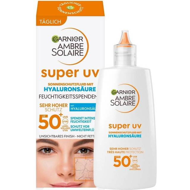 Ambre Solaire Antioxidant Super UV Sun Protection Fluid with SPF 50+ Light and Non-Greasy Sun Cream with Hyaluronic Acid