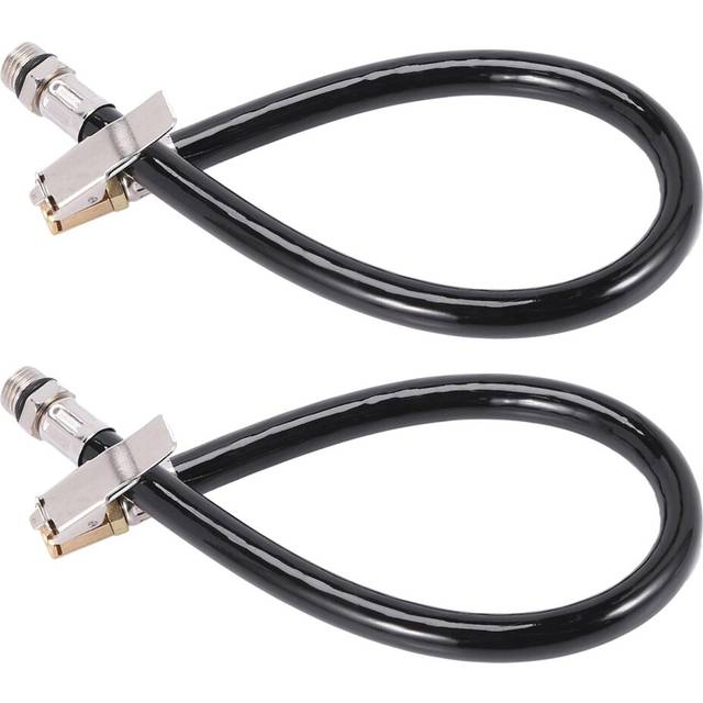 2X Car Truck 1/2 inch Male Thread Rubber Inflating Hose Air Tire Inflator 16.3 inch