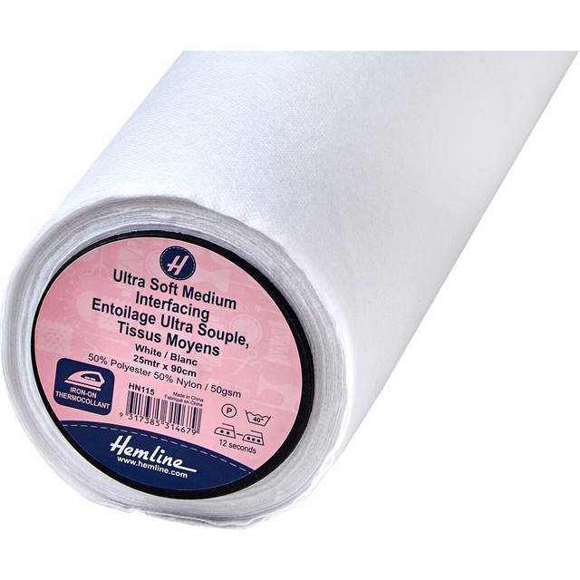 Hemline Super Soft Medium Iron On Interfacing White