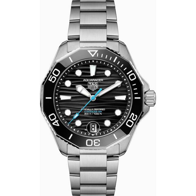 TAG Heuer Aquaracer Professional Stainless Steel Black Dial Automatic Diver's WBP5110.BA0013 300M Men's Watch svart