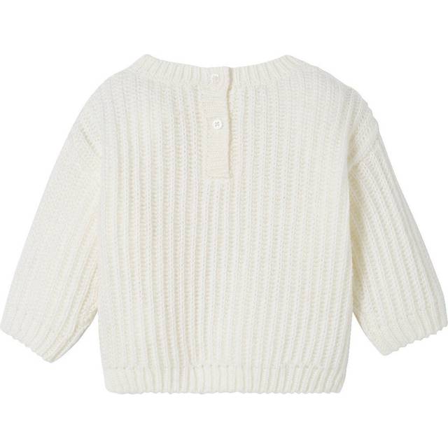 Knitted Jumper with Golden Heart for Babies white light solid - WHITE LIGHT SOLID