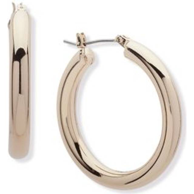 DKNY Gold Tone 30mm Hoop Earrings