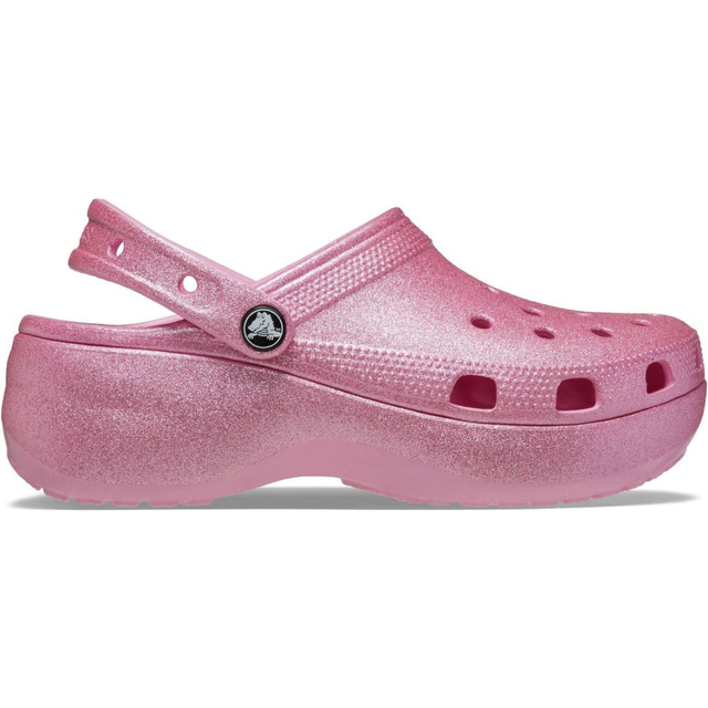 Crocs Womens Pink Tweed Glitter Classic Platform Rubber Clogs Eur 41 / 8 Uk Women - PINK TWEED GLITTER