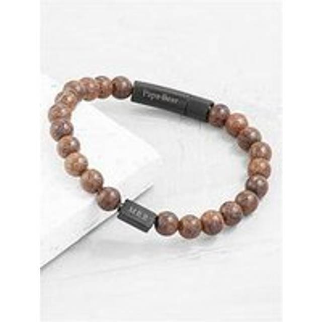 Treat Republic Personalised Men's Black Clasp Wooden Bracelet, Black, Men