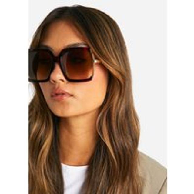 Womens Square Tortoise Shell Oversized Sunglasses - Brown - One Size, Brown