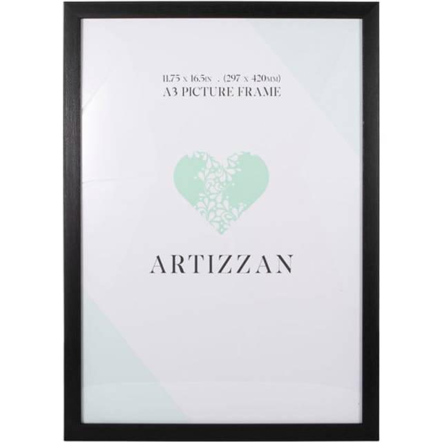 Contemporary Black Veneer Wood Effect A5 Rectangular Frame for Wall or Table - One Size