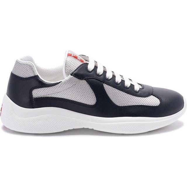 Prada Mens Blue America&#8217;s Cup Leather and Mesh Trainers Eur 45 / 11 Uk Men