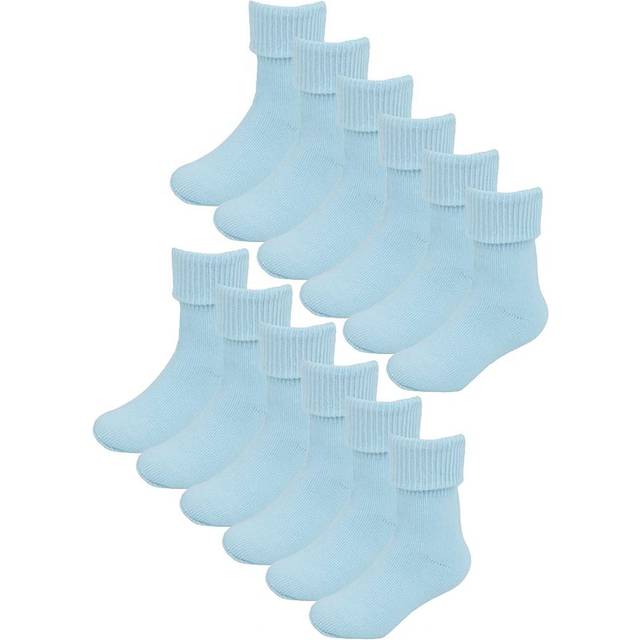 Sock Snob Unisex Baby Cotton Turn Over Top Socks - Blue - 1-2Y