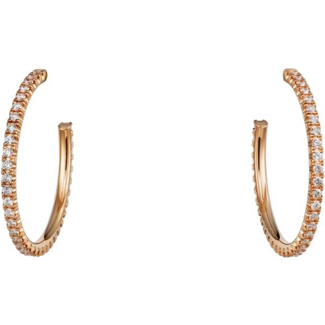Medium Rose Gold and Diamond Étincelle de Cartier Hoop Earrings - One size
