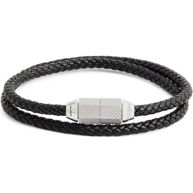 Tateossian Leather Macramé Bracelet - Black