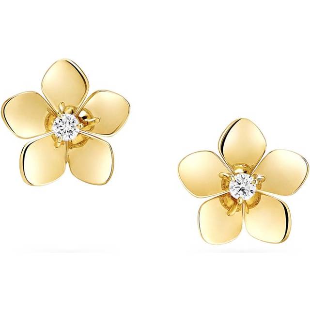 Graff Mini Yellow Gold and Diamond Wild Flower Earrings - One size