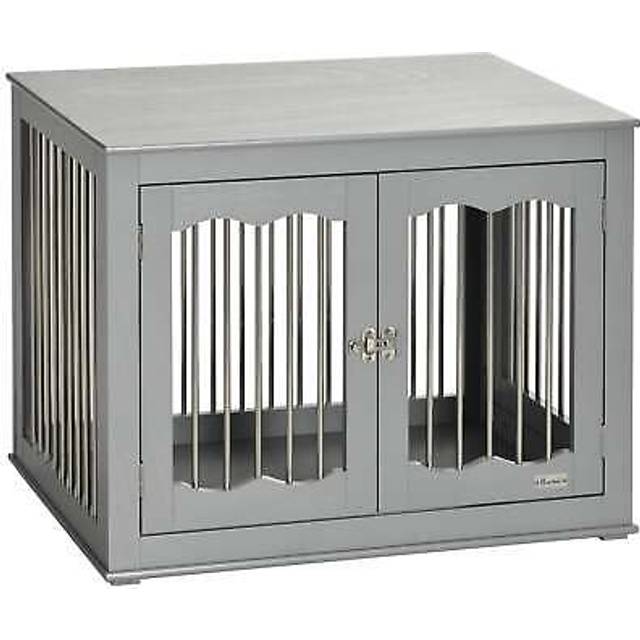 Pawhut dog crate end table w/ locks and latches, for medium dogs