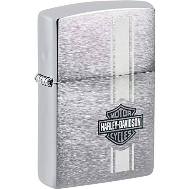 Zippo Harley Davidson Lighter Silver Brushed Chrome Logo Design Collectable New