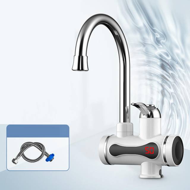 (Type B) 220V Tankless Electric Kitchen Water Heater Tap Instant Hot Faucet Cold Heating