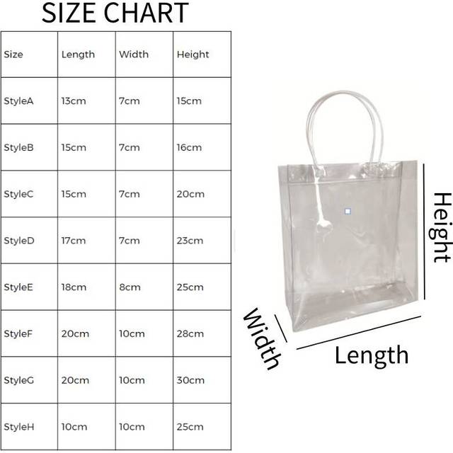 (StyleE) Gift Transparent Bags With Handles Waterproof Pvc Shopping Bags For Wedding