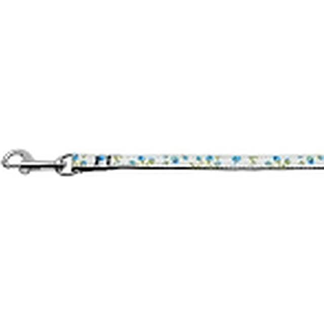 Roses Nylon Ribbon Leash Blue 3/8 inch wide 4ft Long