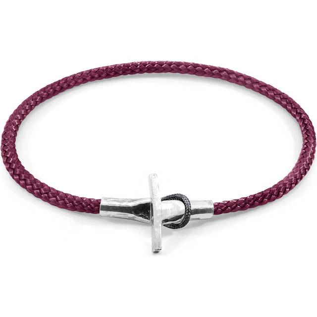 Cambridge Silver and Rope Bracelet - Purple - 19cm