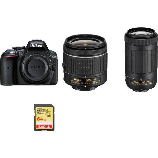 NIKON D5300+AF-P 18-55MM+AF-P 70-300MM F4.5-6.3+SanDisk Extreme 64G SD