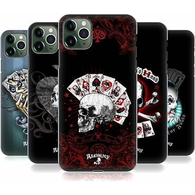 Official alchemy gothic skull and cards hard back case for apple iphone phones