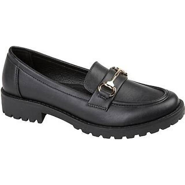 Ladies platform penny loafer pu leather moccasins slip on party dress flat shoes