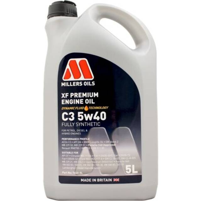 Millers oils xf premium c3 5w-40 5w40 fully synthetic engine oil - 5 litres 5l
