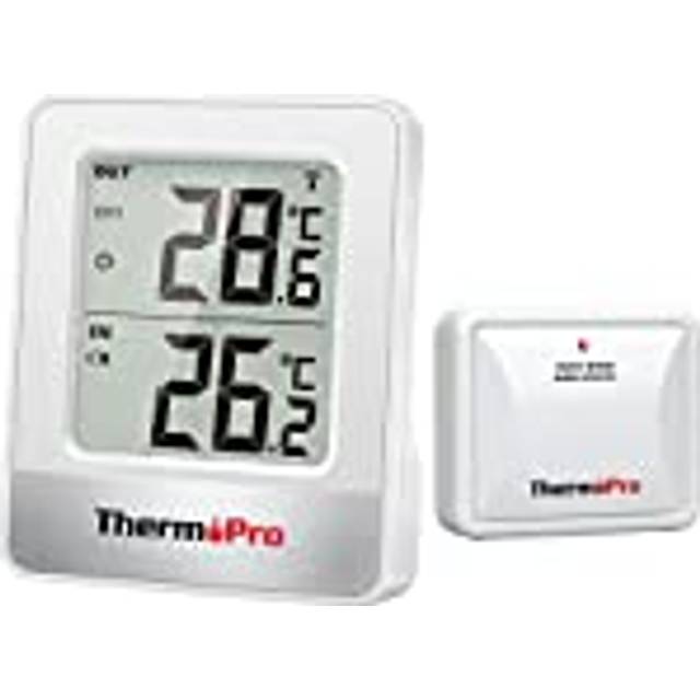 TP200C Indoor Outdoor Thermometer Wireless, Greenhouse Thermometer with Temperature Sensor Up to 150m, Outdoor Thermometers for Patio Garden Cellar