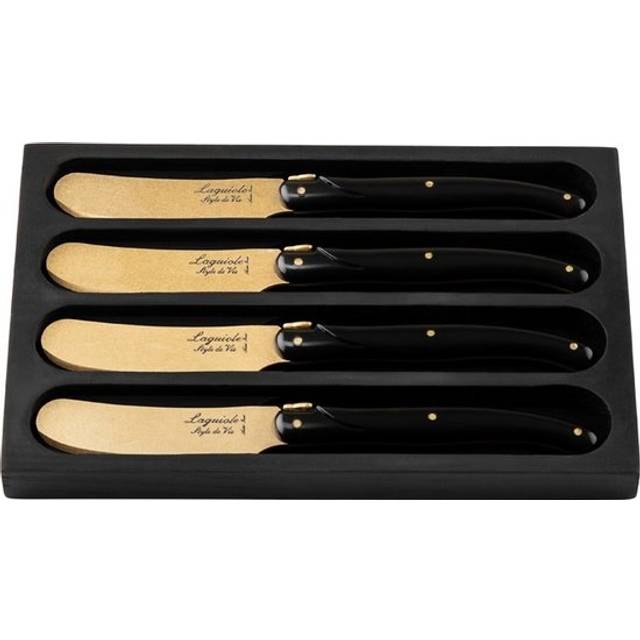 Laguiole Style De Vie Prestige Butter Knives 4 Piece Set Gold Stonewash