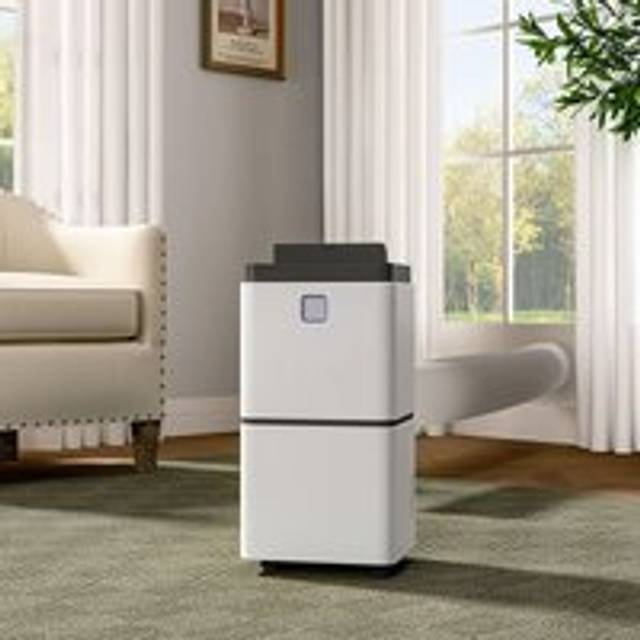 Livingandhome - White 12L Dehumidifier with Wheels and WiFi