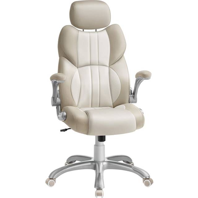 PU Swivel Office Chair, Cream White