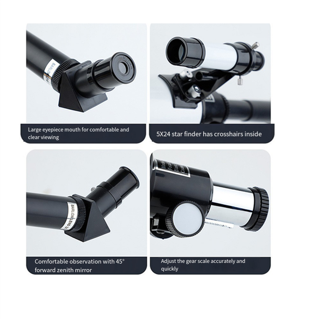 moresk-150X Astronomical Telescope for Kids 70mm Refractor Telescopes for Astronomy Beginners with Bluetooth Phone Holder