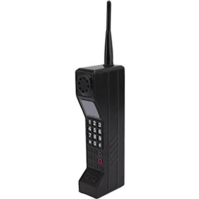 Retro Brick Cell Phone Ornament Vintage Cellular Phone Model Simulation Photographic Props Stylized Ornaments(Black)